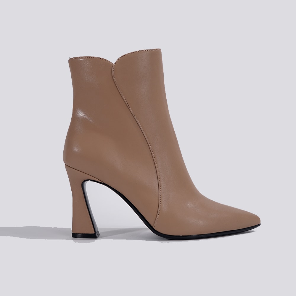 Black Mid calf Boots with Platform and Chunky Heel for Women Shoes