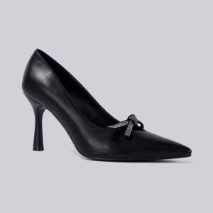 leather-point-toe-bow-embellished-women-pumps