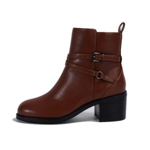 brown-block-heel-leather-women-ankle-booties-with-zip