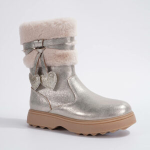 silver-round-toe-kids-snow-ankle-boots-for-girls