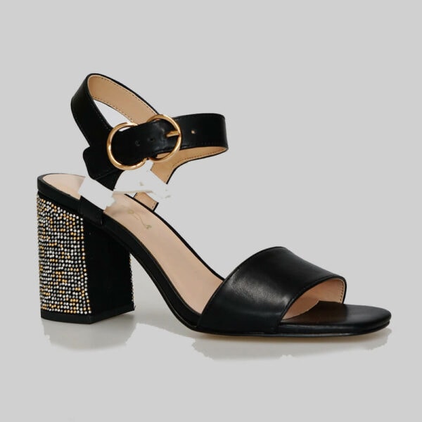 womens-black-chunky-heel-leather-sandals