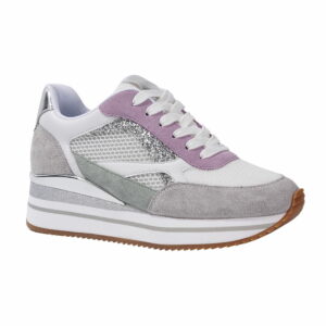 glitter suede wedge sneakers for women lace up