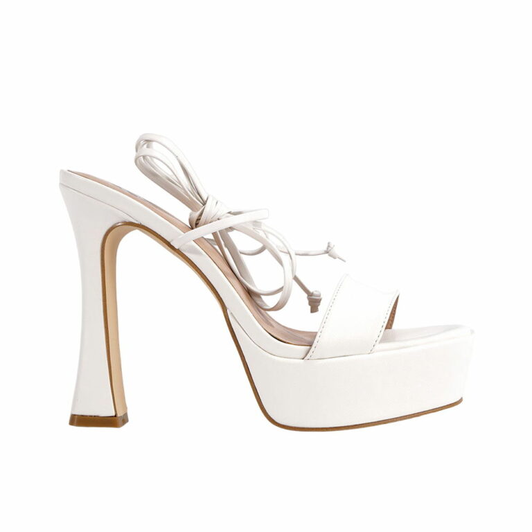 Trendy White Platform Strappy High Heels For Women — free download