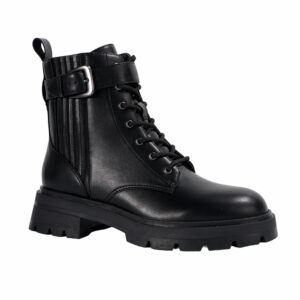 Black-Flat-Combat-Boots-Women-With-Side-Zip