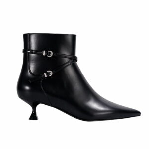 Pointed-Toe-Leather-Black-Heeled-Ankle-Boots-Women