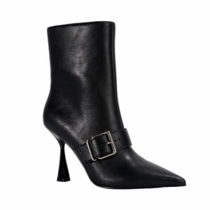 buckle-detail-flared-heel-boots-for-women-in-black