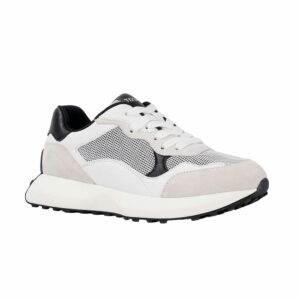lightweight breathable mesh and suede ladies sneakers beige