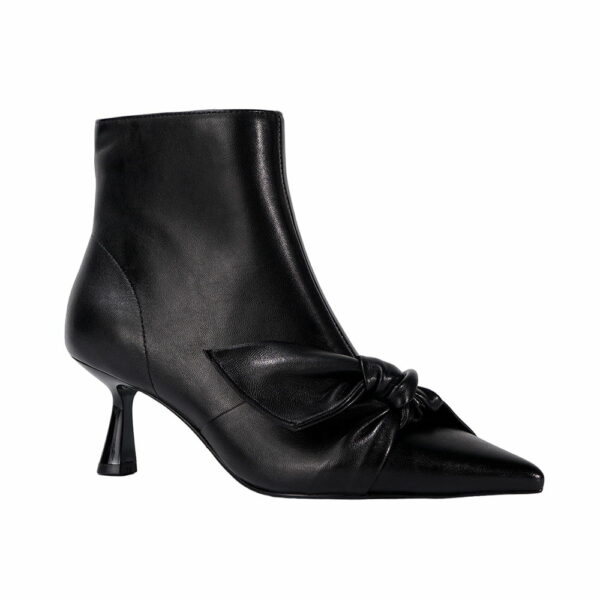 pointed-toe-black-dress-boots-for-women-flare-heel